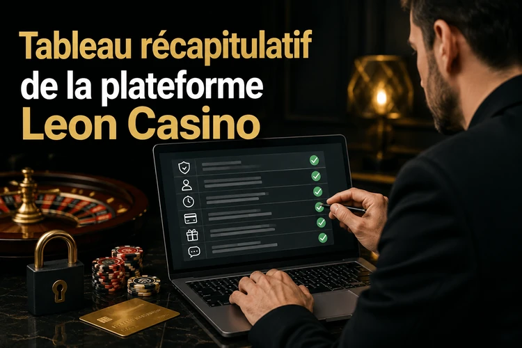 Tableau récapitulatif de la plateforme Leon Casino